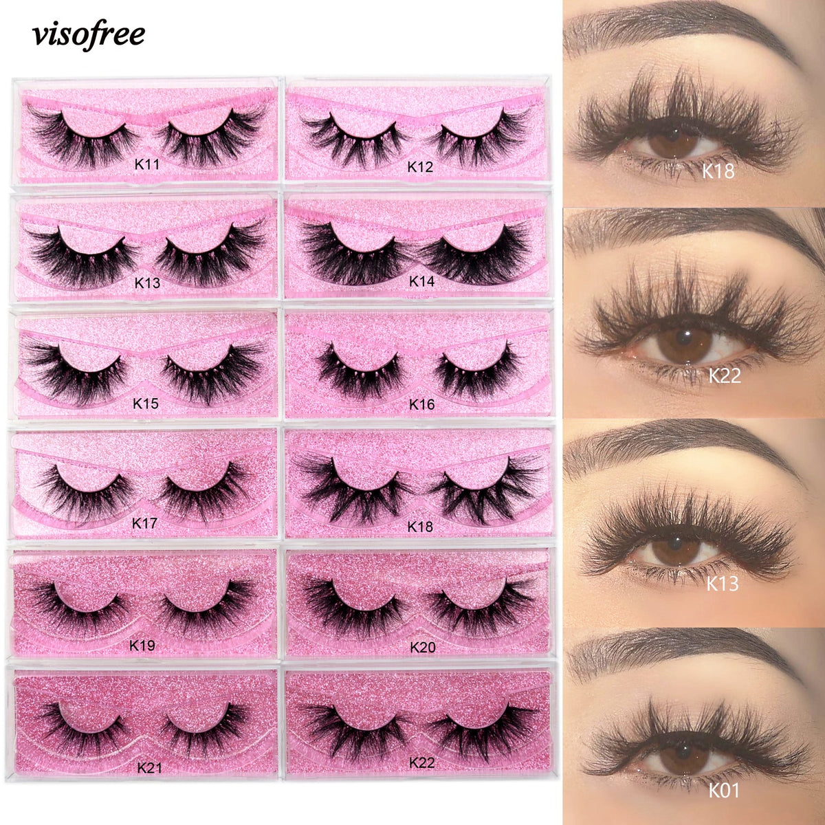 Visofree 5D Mink Eyelashes Long Lasting