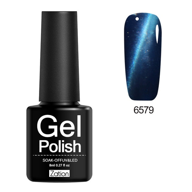 Zation Cat Eye Nail Gel Polish Shining Colorful Glue Nail Art Semi Permanent Magnetic Enamel Gel Nail Lacquer Varnish