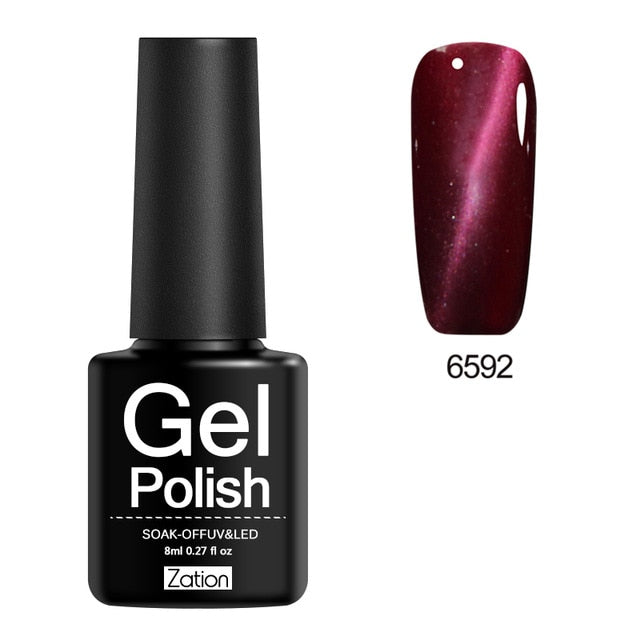 Zation Cat Eye Nail Gel Polish Shining Colorful Glue Nail Art Semi Permanent Magnetic Enamel Gel Nail Lacquer Varnish