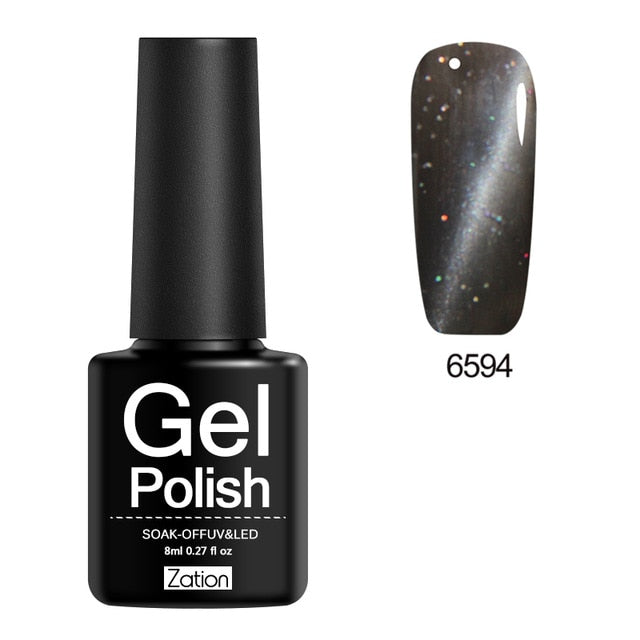 Zation Cat Eye Nail Gel Polish Shining Colorful Glue Nail Art Semi Permanent Magnetic Enamel Gel Nail Lacquer Varnish
