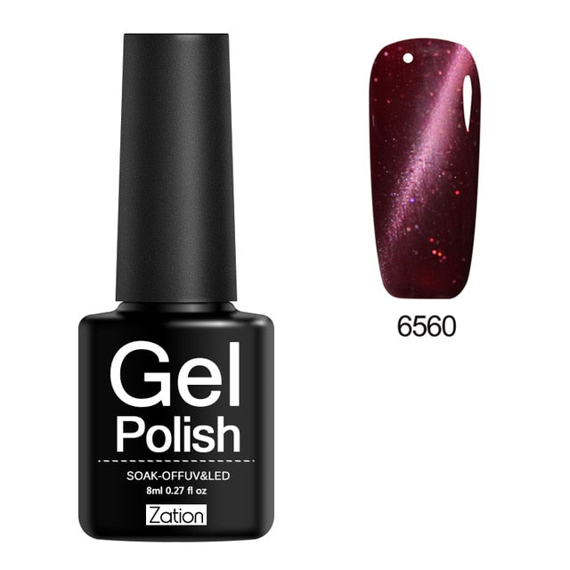 Zation Cat Eye Nail Gel Polish Shining Colorful Glue Nail Art Semi Permanent Magnetic Enamel Gel Nail Lacquer Varnish