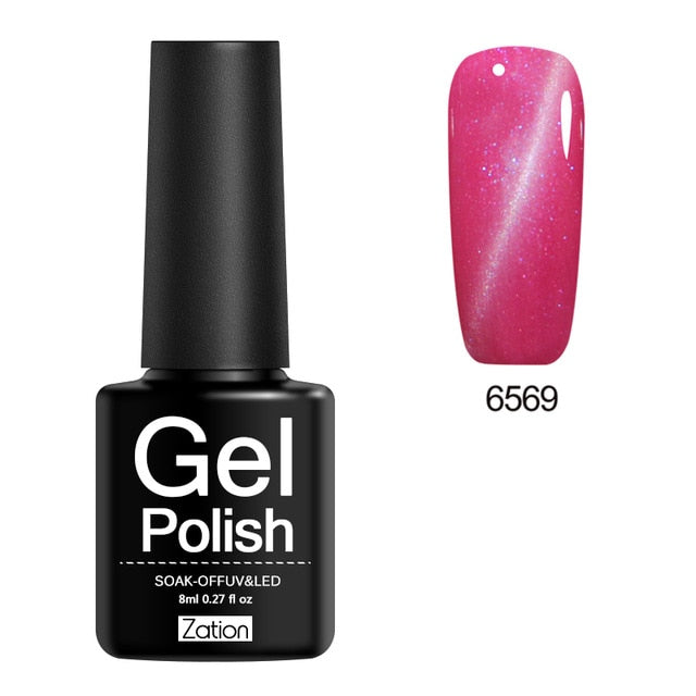 Zation Cat Eye Nail Gel Polish Shining Colorful Glue Nail Art Semi Permanent Magnetic Enamel Gel Nail Lacquer Varnish