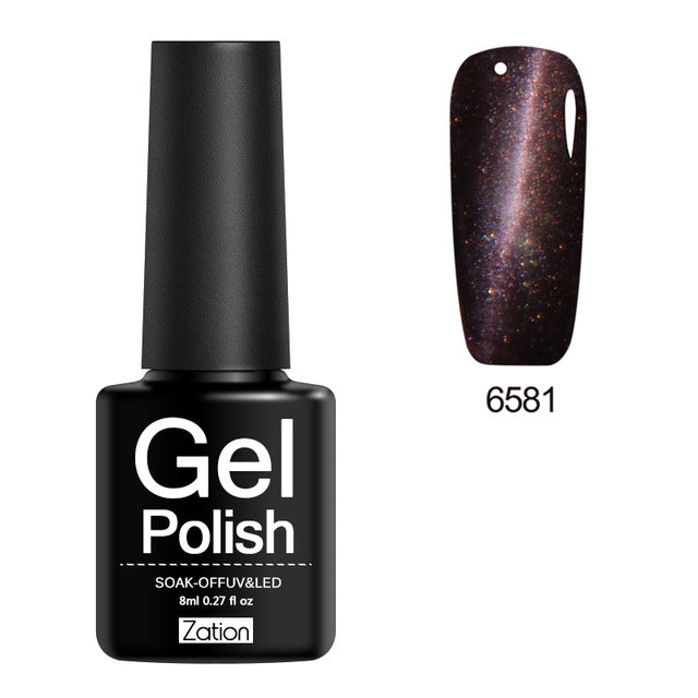 Zation Cat Eye Nail Gel Polish Shining Colorful Glue Nail Art Semi Permanent Magnetic Enamel Gel Nail Lacquer Varnish