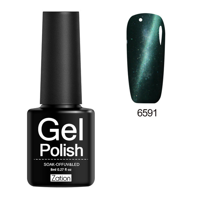 Zation Cat Eye Nail Gel Polish Shining Colorful Glue Nail Art Semi Permanent Magnetic Enamel Gel Nail Lacquer Varnish