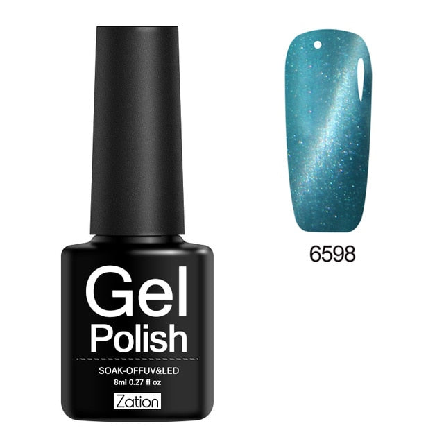 Zation Cat Eye Nail Gel Polish Shining Colorful Glue Nail Art Semi Permanent Magnetic Enamel Gel Nail Lacquer Varnish