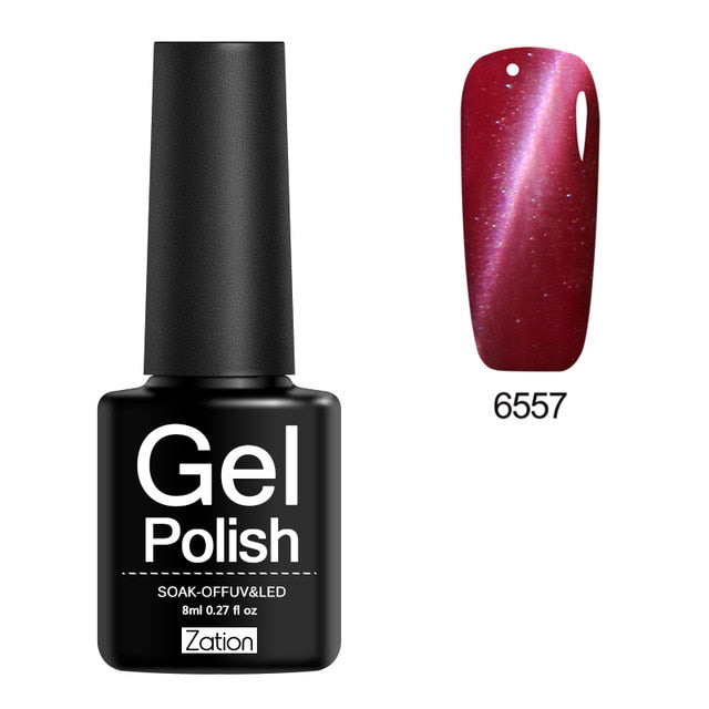 Zation Cat Eye Nail Gel Polish Shining Colorful Glue Nail Art Semi Permanent Magnetic Enamel Gel Nail Lacquer Varnish