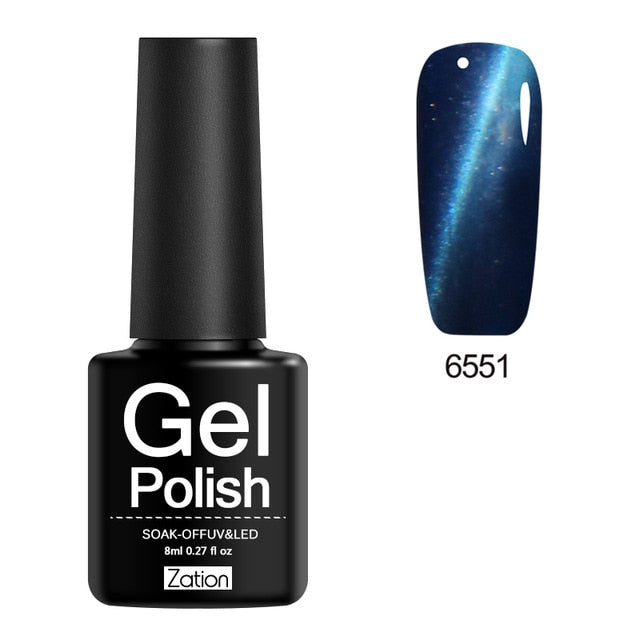 Zation Cat Eye Nail Gel Polish Shining Colorful Glue Nail Art Semi Permanent Magnetic Enamel Gel Nail Lacquer Varnish