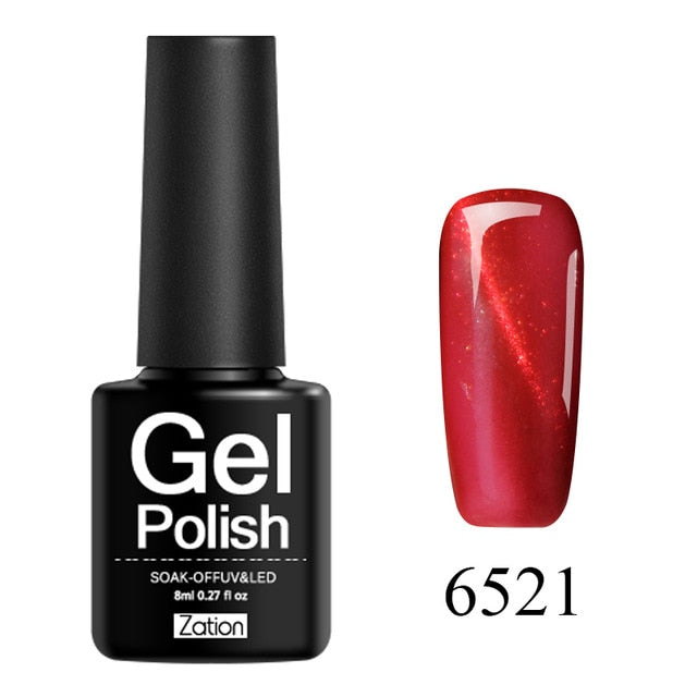 Zation Cat Eye Nail Gel Polish Shining Colorful Glue Nail Art Semi Permanent Magnetic Enamel Gel Nail Lacquer Varnish