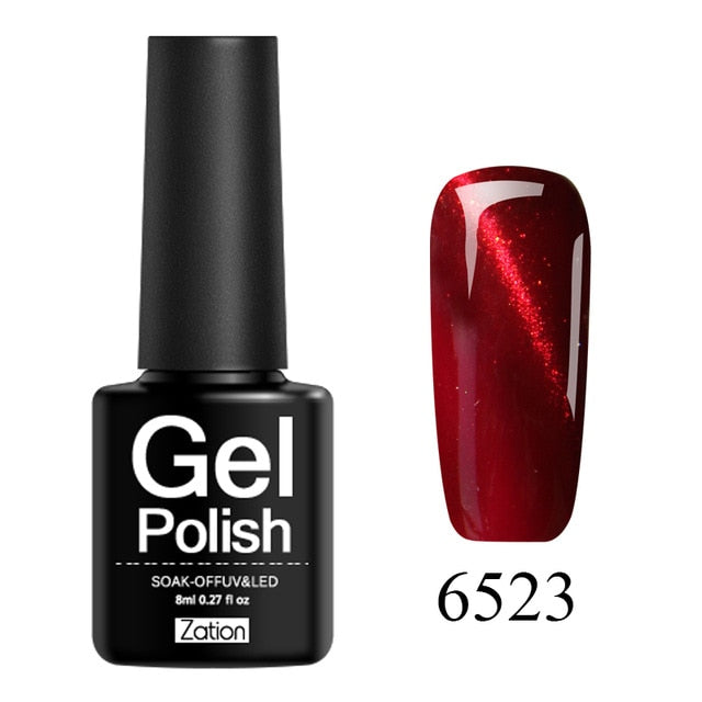 Zation Cat Eye Nail Gel Polish Shining Colorful Glue Nail Art Semi Permanent Magnetic Enamel Gel Nail Lacquer Varnish