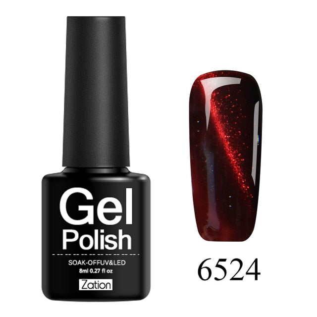 Zation Cat Eye Nail Gel Polish Shining Colorful Glue Nail Art Semi Permanent Magnetic Enamel Gel Nail Lacquer Varnish